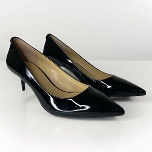 Michael Michael Kors Womens Patent Leather Pointed Toe Heels Pumps Black
